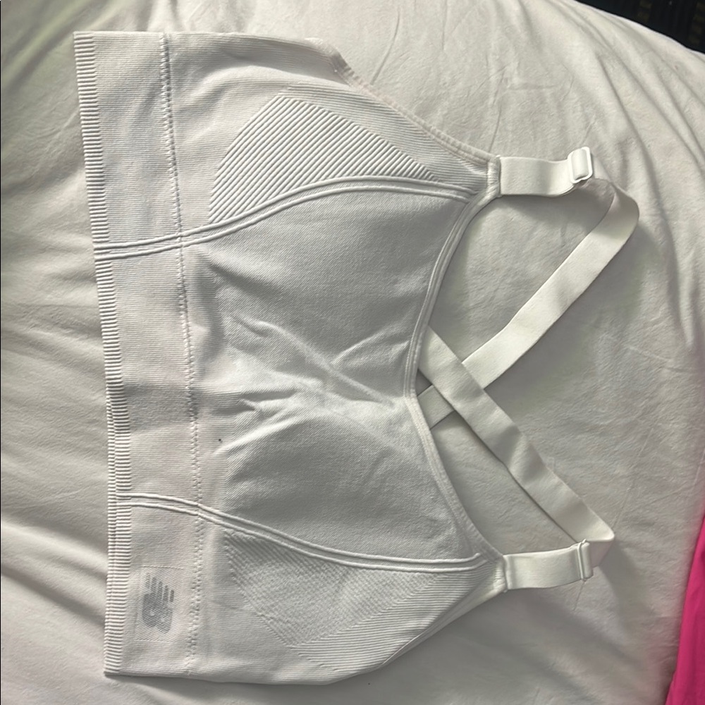 New Balance White Athletic Bra